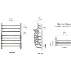 WarmlyYours 7-Bar Maui Towel Warmer, Hardwired, Polished Stainless Steel -Toilet Storage Shop polished warmlyyours towel warmers tws1 mau07ph 66 1000