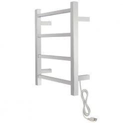 WarmlyYours 4-Bar Palma Towel Warmer, Plug-In, Polished Stainless Steel -Toilet Storage Shop polished warmlyyours towel warmers tws2 plm04pp 40 1000