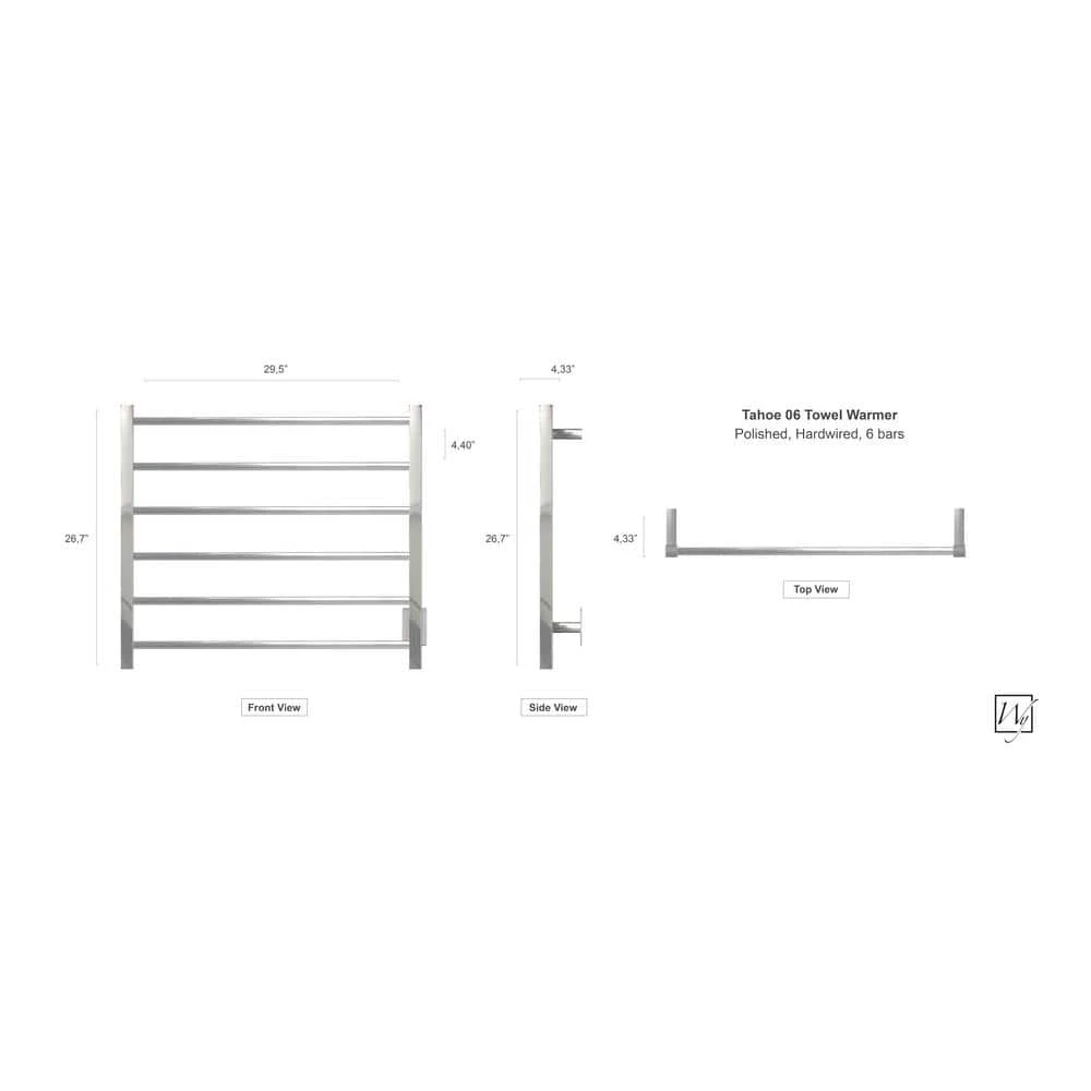 WarmlyYours Elevate Tahoe6 6-Bar Electric Towel Warmers in Polished Stainless Steel 5 WarmlyYours Elevate Tahoe6 6-Bar Electric Towel Warmers in Polished Stainless Steel - Image 3