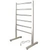 WarmlyYours 6-Bar Ibiza Freestanding Towel Warmer, Hardwired, Polished Stainless Steel