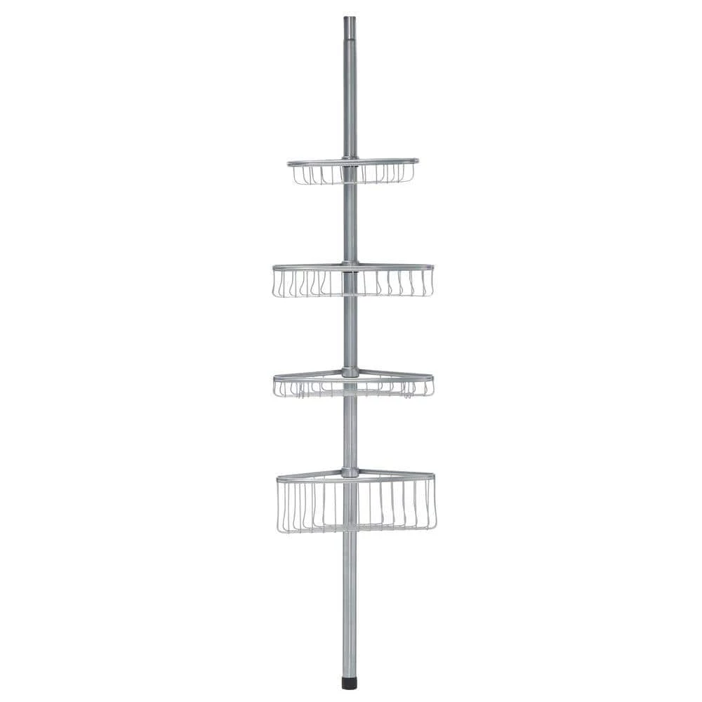 InterDesign York Tension-Pole Caddy in Powder Coated Silver 3 InterDesign York Tension-Pole Caddy in Powder Coated Silver