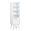 Simpli Home Draper 55.9 in. H x 15.75 in. W Bath Storage Tower in Pure White -Toilet Storage Shop pure white simpli home over the toilet storage axcbcdrp 05 64 1000