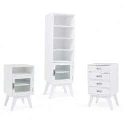 Simpli Home Draper 55.9 in. H x 15.75 in. W Bath Storage Tower in Pure White -Toilet Storage Shop pure white simpli home over the toilet storage axcbcdrp 05 fa 1000