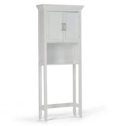 Simpli Home Avington 67 in. H 27 in. W Space Saver Bath Cabinet in Pure White