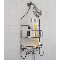 Bath Bliss Contoured Head Design Shower Caddy in Bronze -Toilet Storage Shop rust bath bliss shower caddies 4666 rust 1f 1000