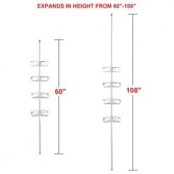 Utopia Alley Flat Shelf, Rustproof Corner Shower Caddy, Satin Chrome -Toilet Storage Shop satin chrome utopia alley shower caddies pc3al 1d 1000