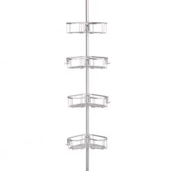 Utopia Alley Flat Shelf, Rustproof Corner Shower Caddy, Satin Chrome