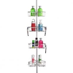 Utopia Alley Flat Shelf, Rustproof Corner Shower Caddy, Satin Chrome -Toilet Storage Shop satin chrome utopia alley shower caddies pc3al c3 1000