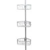 Zenna Home NeverRust Aluminum Tension Corner Shower Caddy in Satin Chrome 1 Zenna Home NeverRust Aluminum Tension Corner Shower Caddy in Satin Chrome -Toilet Storage Shop satin chrome zenna home shower caddies 2141al 64 1000