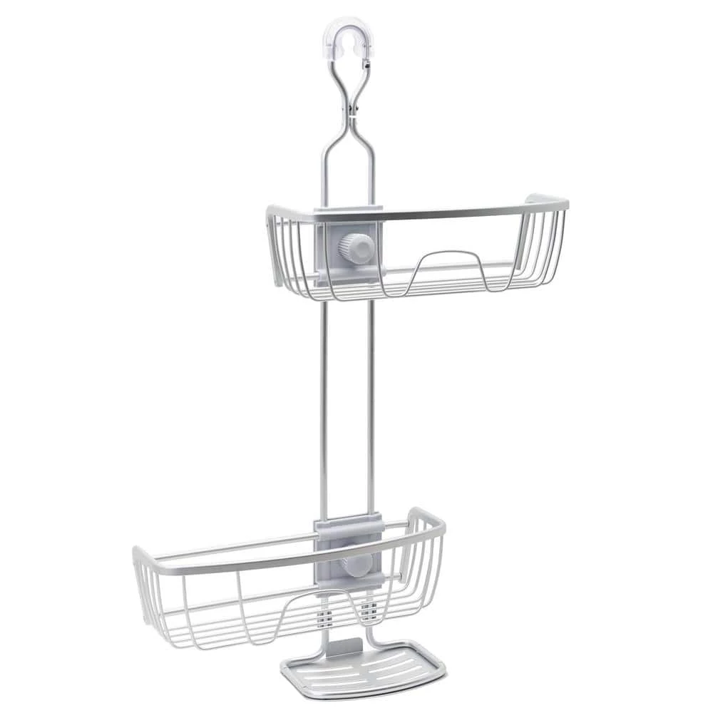 Zenna Home NeverRust Aluminum 4-Way Adjustable Shower Caddy in Satin Chrome 3 Zenna Home NeverRust Aluminum 4-Way Adjustable Shower Caddy in Satin Chrome