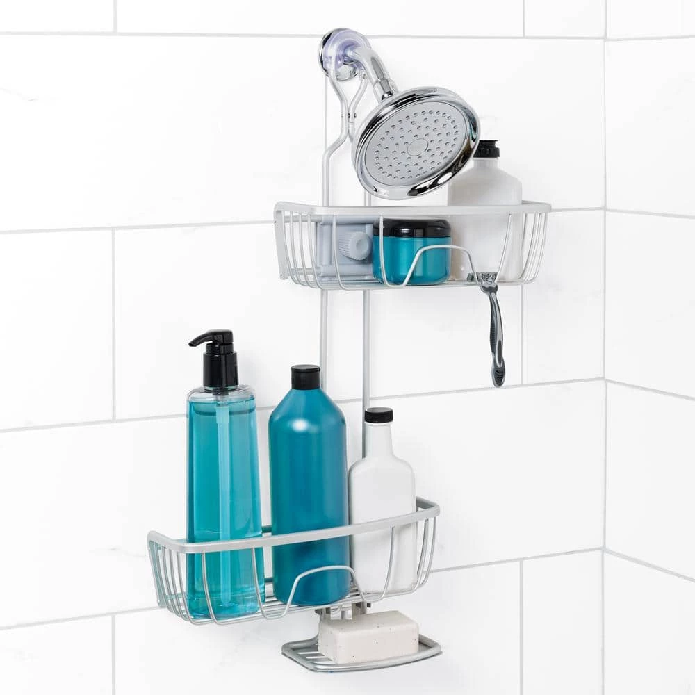 Zenna Home NeverRust Aluminum 4-Way Adjustable Shower Caddy in Satin Chrome 10 Zenna Home NeverRust Aluminum 4-Way Adjustable Shower Caddy in Satin Chrome - Image 8