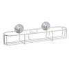 Zenna Home NeverRust Aluminum Power Grip Pro Dual Mount Long Shelf in Satin Chrome -Toilet Storage Shop satin chrome zenna home shower caddies 7466all 64 1000