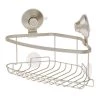 IDESIGN Everett Push Lock Suction Corner Basket in Satin -Toilet Storage Shop satin idesign shower caddies 23590cx 64 1000
