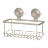 IDESIGN Everett Push Lock Suction Basket in Satin -Toilet Storage Shop satin idesign shower caddies 23591cx 64 1000