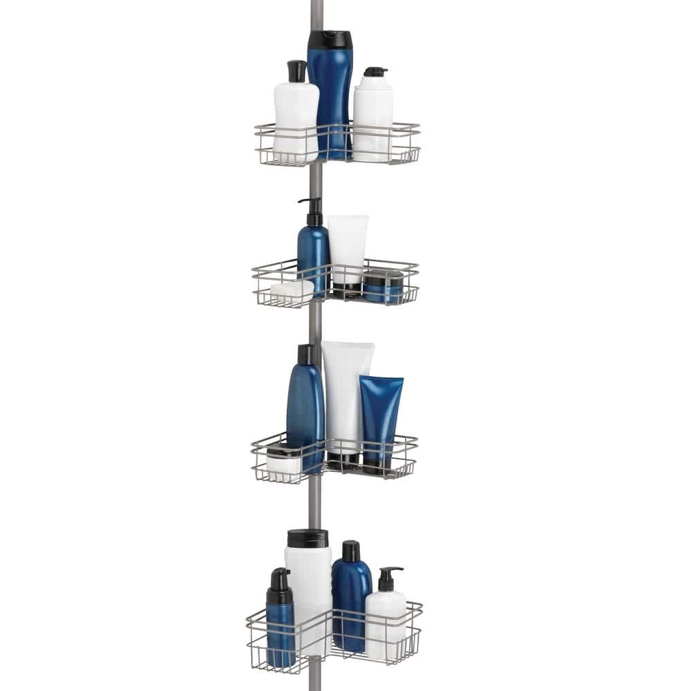 Glacier Bay "L" Style Tension Corner Pole Caddy in Satin Nickel with 4 Shelves 7 Glacier Bay "L" Style Tension Corner Pole Caddy in Satin Nickel with 4 Shelves - Image 5