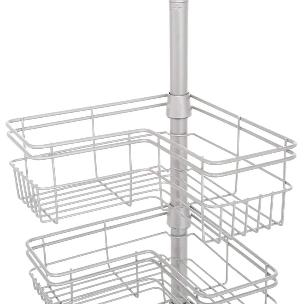 Glacier Bay "L" Style Tension Corner Pole Caddy in Satin Nickel with 4 Shelves 5 Glacier Bay "L" Style Tension Corner Pole Caddy in Satin Nickel with 4 Shelves - Image 3
