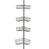 Glacier Bay "L" Style Tension Corner Pole Caddy in Satin Nickel with 4 Shelves