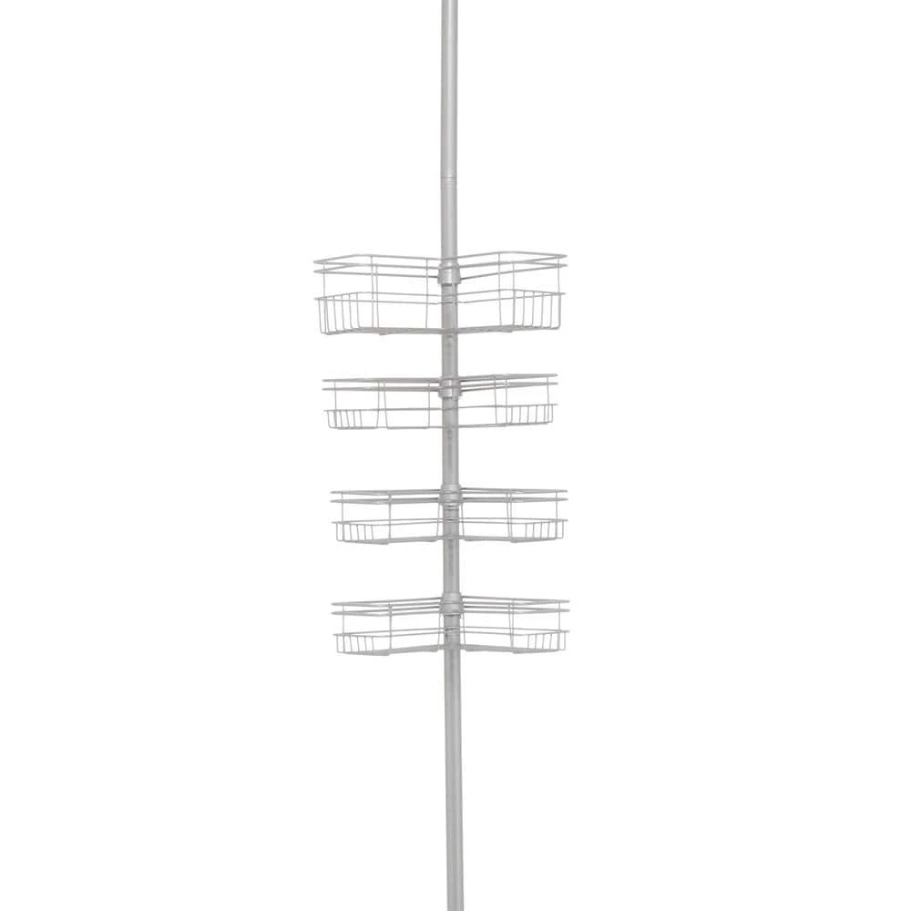 Glacier Bay "L" Style Tension Corner Pole Caddy in Satin Nickel with 4 Shelves 4 Glacier Bay "L" Style Tension Corner Pole Caddy in Satin Nickel with 4 Shelves - Image 2