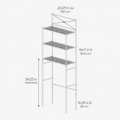 Zenna Home 23.25 in. W Cross-Style Bathroom Space Saver in Satin Nickel 11 Zenna Home 23.25 in. W Cross-Style Bathroom Space Saver in Satin Nickel -Toilet Storage Shop satin nickel zenna home over the toilet storage e2523nn 1f 1000