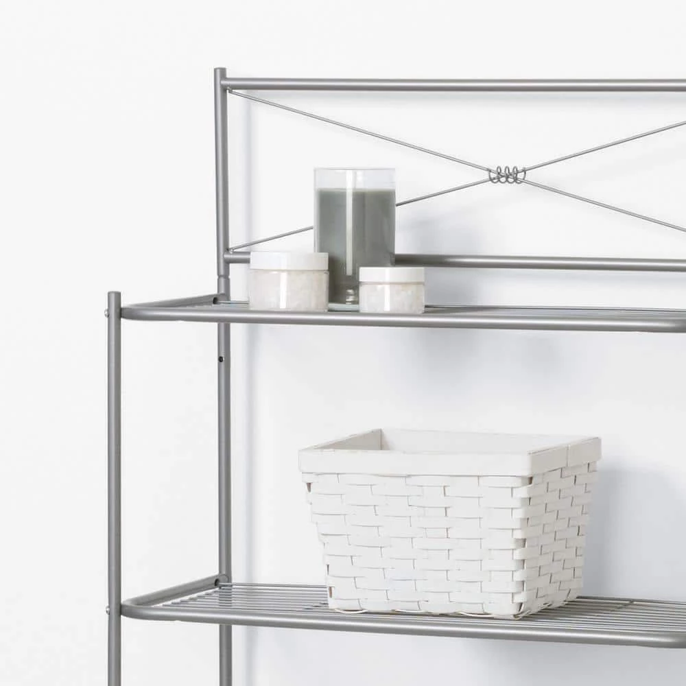 Zenna Home 23.25 in. W Cross-Style Bathroom Space Saver in Satin Nickel 7 Zenna Home 23.25 in. W Cross-Style Bathroom Space Saver in Satin Nickel - Image 5