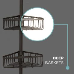 Zenna Home 4-Tier Tension Pole Shower Caddy in Satin Nickel 12 Zenna Home 4-Tier Tension Pole Shower Caddy in Satin Nickel -Toilet Storage Shop satin nickel zenna home shower caddies e2157nnl 1f 1000