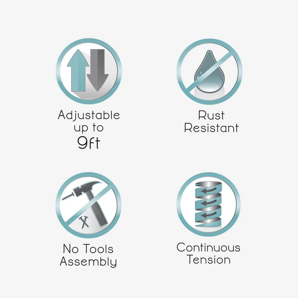 Zenna Home 4-Tier Tension Pole Shower Caddy in Satin Nickel 9 Zenna Home 4-Tier Tension Pole Shower Caddy in Satin Nickel - Image 7