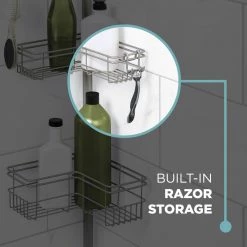 Zenna Home 4-Tier Tension Pole Shower Caddy in Satin Nickel -Toilet Storage Shop satin nickel zenna home shower caddies e2159nn 44 1000