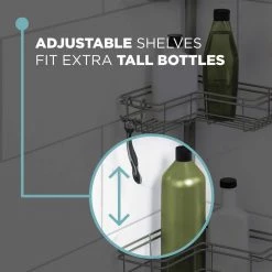 Zenna Home 4-Tier Tension Pole Shower Caddy in Satin Nickel -Toilet Storage Shop satin nickel zenna home shower caddies e2159nn 4f 1000