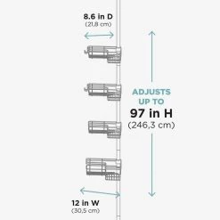 Zenna Home 4-Tier Tension Pole Shower Caddy in Satin Nickel -Toilet Storage Shop satin nickel zenna home shower caddies e2159nn fa 1000