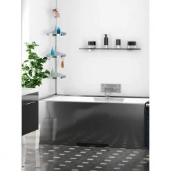 Wenko Premium Tension Pole Caddy Aluminum -Toilet Storage Shop satinised wenko shower caddies 20349100 44 1000