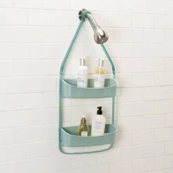 Bath Bliss 2-Way Convertible Shower Caddy in Sea Glass -Toilet Storage Shop seaglass bath bliss shower caddies 27190 seaglass fa 1000