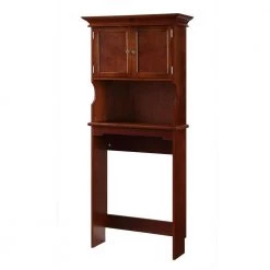 Toilet Storage Shop 9 Home Decorators Collection Hampton Harbor 24.25 in. W x 66.5 in. H x 10.5 in. D Brown Over-the-Toilet Storage