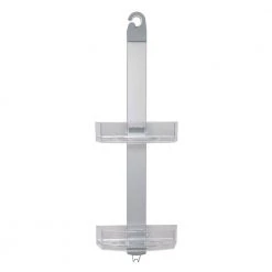 Bath Bliss Adjustable Rust Proof Aluminum 2 Tier Shower Caddy