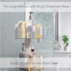 Bath Bliss Adjustable Rust Proof Aluminum 2 Tier Glass Door Shower Caddy 10 Bath Bliss Adjustable Rust Proof Aluminum 2 Tier Glass Door Shower Caddy -Toilet Storage Shop silver bath bliss shower caddies 23952 4f 1000