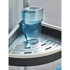 Wenko Telescopic Tension-Mounted Corner Shelf Wave 14 Wenko Telescopic Tension-Mounted Corner Shelf Wave -Toilet Storage Shop silver black wenko shower caddies 22827100 fa 1000