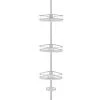Costway 4-Tier Tension Corner Shower Caddy Aluminum Pole Adjustable Bathroom Shelves 2 Costway 4-Tier Tension Corner Shower Caddy Aluminum Pole Adjustable Bathroom Shelves -Toilet Storage Shop silver costway shower caddies ba7791 64 1000