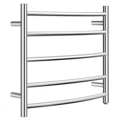 Costway 5-Towel Holders Electric Heated Towel Warmer Wall Mount Drying Rack 304 Stainless Steel in Silver