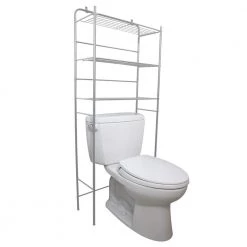 Mind Reader 23.6 in. W x 57.50 in. H x 10 in. D Silver Over-the-Toilet Storage -Toilet Storage Shop silver mind reader over the toilet storage 3toilr sil 1f 1000