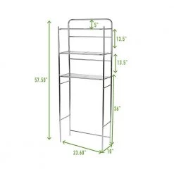 Mind Reader 23.6 in. W x 57.50 in. H x 10 in. D Silver Over-the-Toilet Storage -Toilet Storage Shop silver mind reader over the toilet storage 3toilr sil 4f 1000