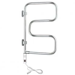 WarmlyYours Elements 4-Bar Plug-In Towel Warmer in Silver Polished Stainless Steel