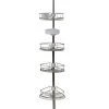 Zenna Home Rustproof Tension Pole Shower Caddy with 4 Baskets in Stainless Steel
