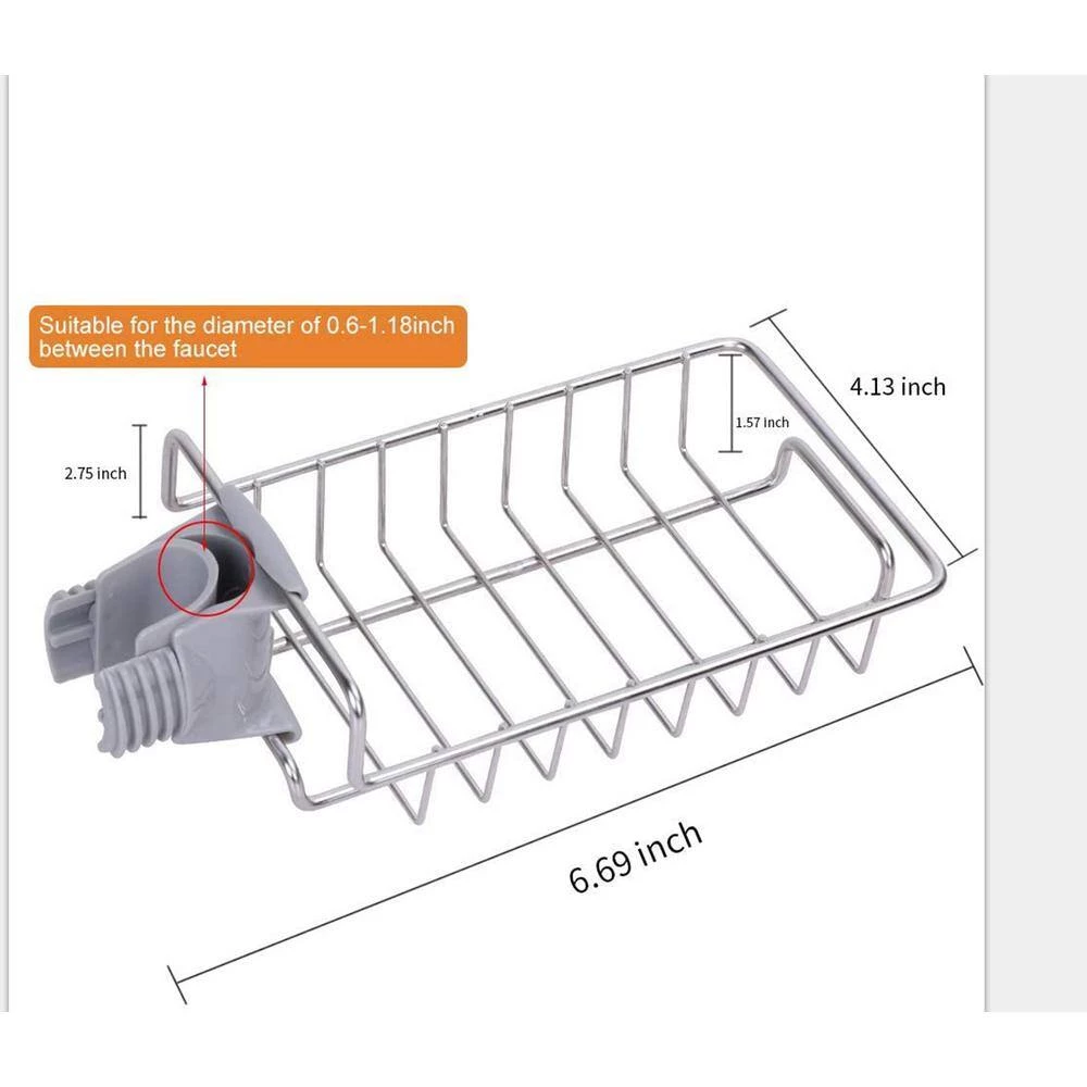 LIGHTSMAX Faucet mounted Caddies Caddies Soap Sponge Storage Rack 9 LIGHTSMAX Faucet mounted Caddies Caddies Soap Sponge Storage Rack - Image 7