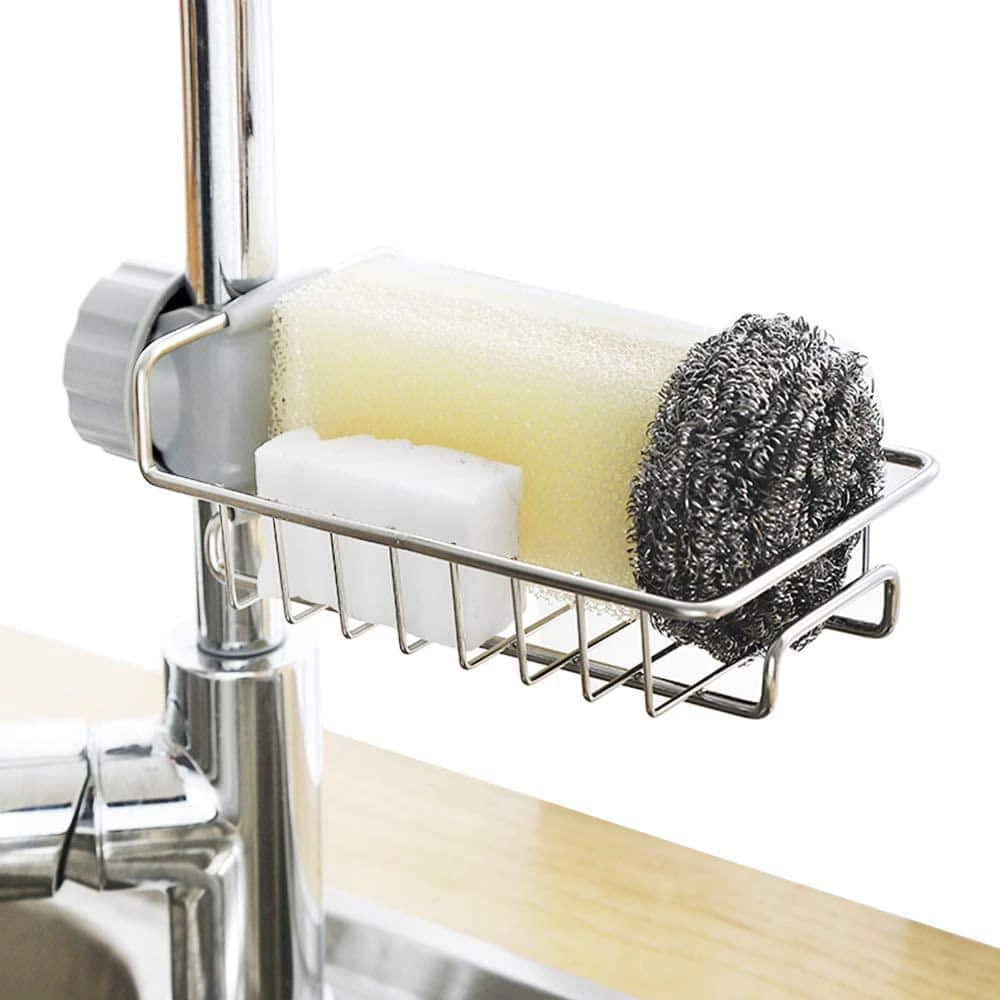LIGHTSMAX Faucet mounted Caddies Caddies Soap Sponge Storage Rack 4 LIGHTSMAX Faucet mounted Caddies Caddies Soap Sponge Storage Rack - Image 2