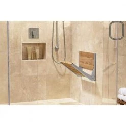 MOEN Fold Down Teak Shower Chair 12 MOEN Fold Down Teak Shower Chair -Toilet Storage Shop stainless steel moen shower seats dn7110 1f 1000