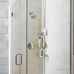 Simplehuman Tension Shower Caddy Stainless Steel And Anodized Aluminum -Toilet Storage Shop steel and aluminum simplehuman shower caddies bt1109 1f 1000