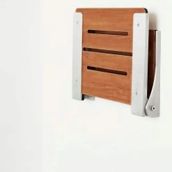 SEACHROME Silhouette Folding Wall Mount Shower Bench Seat in Teak Seat with Silver Frame 19 SEACHROME Silhouette Folding Wall Mount Shower Bench Seat in Teak Seat with Silver Frame -Toilet Storage Shop teak seat with silver frame seachrome shower seats shaf pts s sl 76 1000