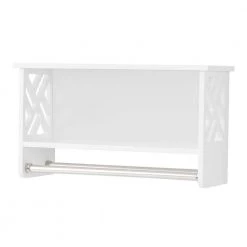 Toilet Storage Shop 27 Alaterre Furniture Coventry 27 in. W Over Toilet Open Storage Shelf, 25 in. W Bath Shelf with 2-Towel Rods Space Saver in White