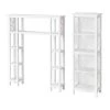 Alaterre Furniture Coventry 39 in. W Over Toilet Open Shelving Space Saver with Side Shelves, 16 in. W Bath Tall Storage Shelf in White