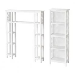 Toilet Storage Shop 35 Alaterre Furniture Coventry 39 in. W Over Toilet Open Shelving Space Saver with Side Shelves, 16 in. W Bath Tall Storage Shelf in White