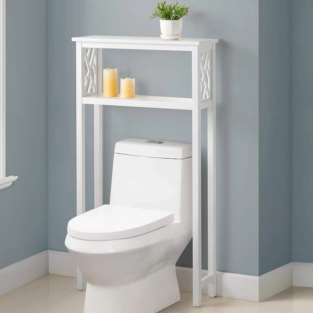 Alaterre Furniture Coventry 27 in. W x 48 in. H Bathroom Over Toilet Space Saver Shelf in White 8 Alaterre Furniture Coventry 27 in. W x 48 in. H Bathroom Over Toilet Space Saver Shelf in White - Image 6